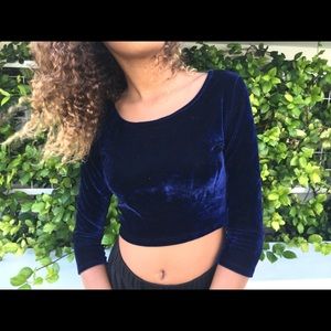 Blue Velvet Crop Top